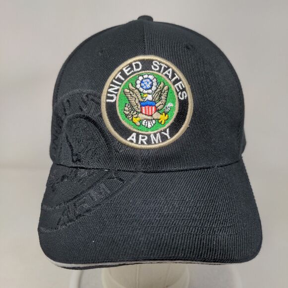 United States Army Strapback Hat Black One Size Embroidered Adjustable - Picture 2 of 8